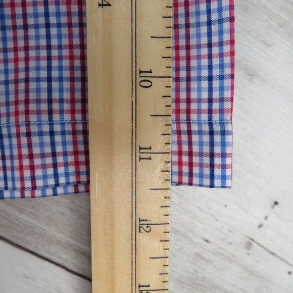 Stafford*‎ Men's Short Sleeve Button Down Curved Hem Chest Pocket Shirt~ Size 17 - Picture 10 of 11